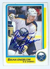 Brian Engblom autographed hockey card (Buffalo Sabres) 1986 Topps #40