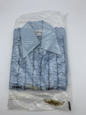 Vintage Delton Tuxedo Shirt Mens Size 14/33 Blue Ruffle Frill Collared Prom NOS