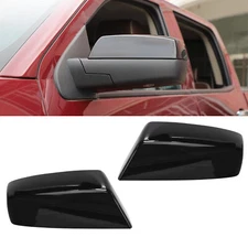 Pair Gloss Black Mirror Cover Caps For 2014-2019 Silverado Sierra, GMC Sierra