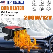 200W Car Heater Portable 12V Heating & Cooling Fan Defogger Defroster Demister