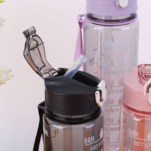 800 ml Gym Fitness Krug mit großem Fassungsvermögen motivierende Trinkflasche fü - Bild 10 von 54