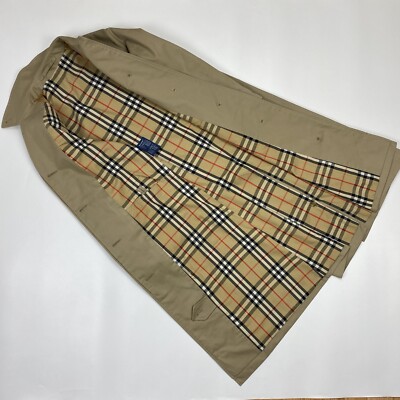 80s 90s Vintage Burberrys 6X Long Single Trench Coat Made In