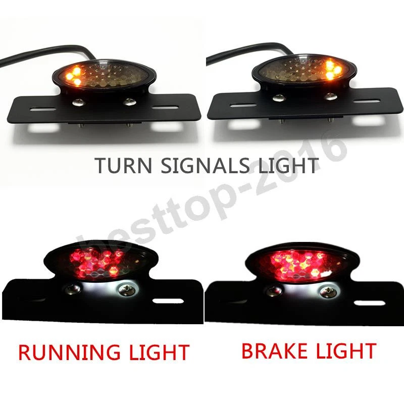 Universal 12V Integrated LED Tail Light / Turn Signal Custom Bobber Motorcycle - Image 2 of 4