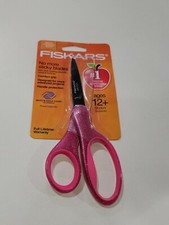 Fiskars Student Designer Non-Stick Scissors 7 Length 2 3/4 Cut Pointed pink glit