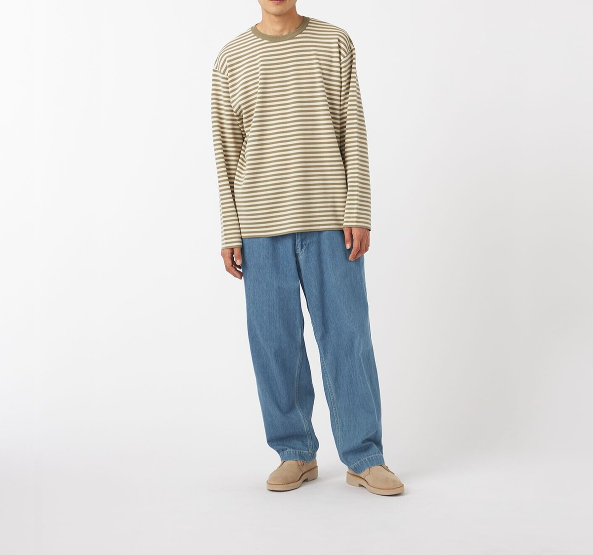 ASK availability First) nanamica x BATONER 32G Smooth Wool Crew