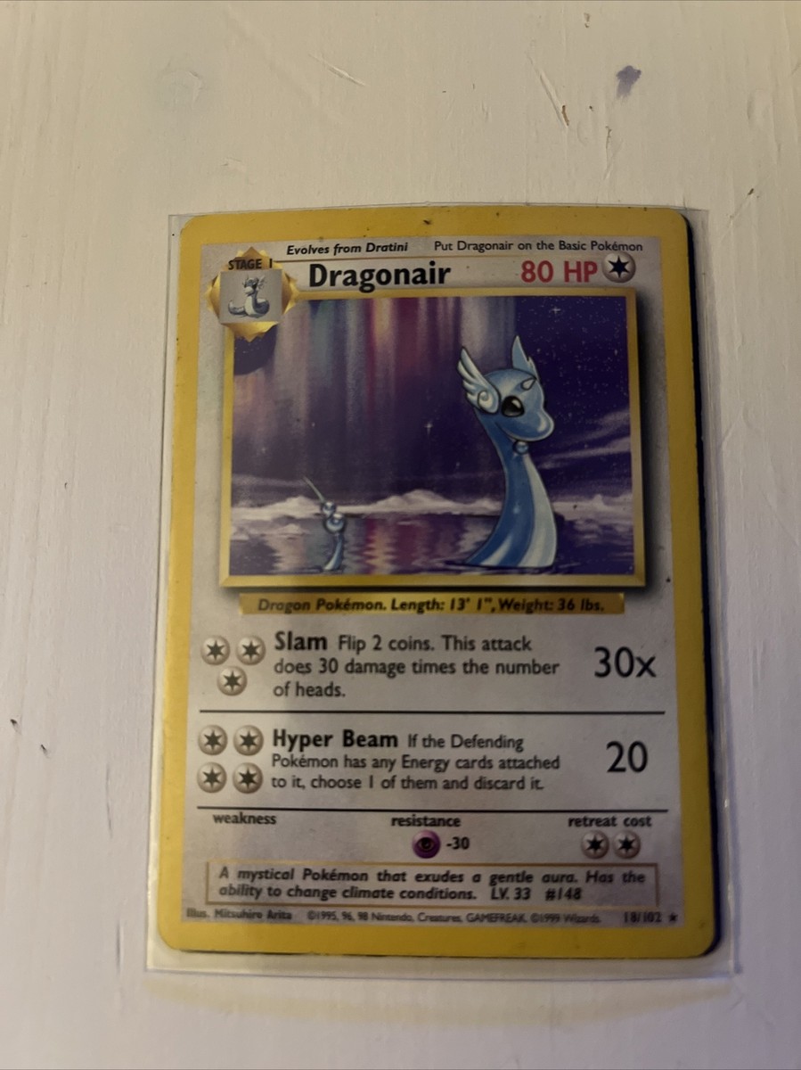 dragonair pokemon card value 18 102 Base Set 18/102 Cards [4] Hyper Beam (20) If defender has energy cards attached RARE Dragonair 18/102 Base Set