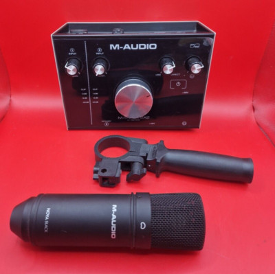 M-Audio M-Track 2x2 USB Audio Interface + Großmembran Kondensator Mikrofon