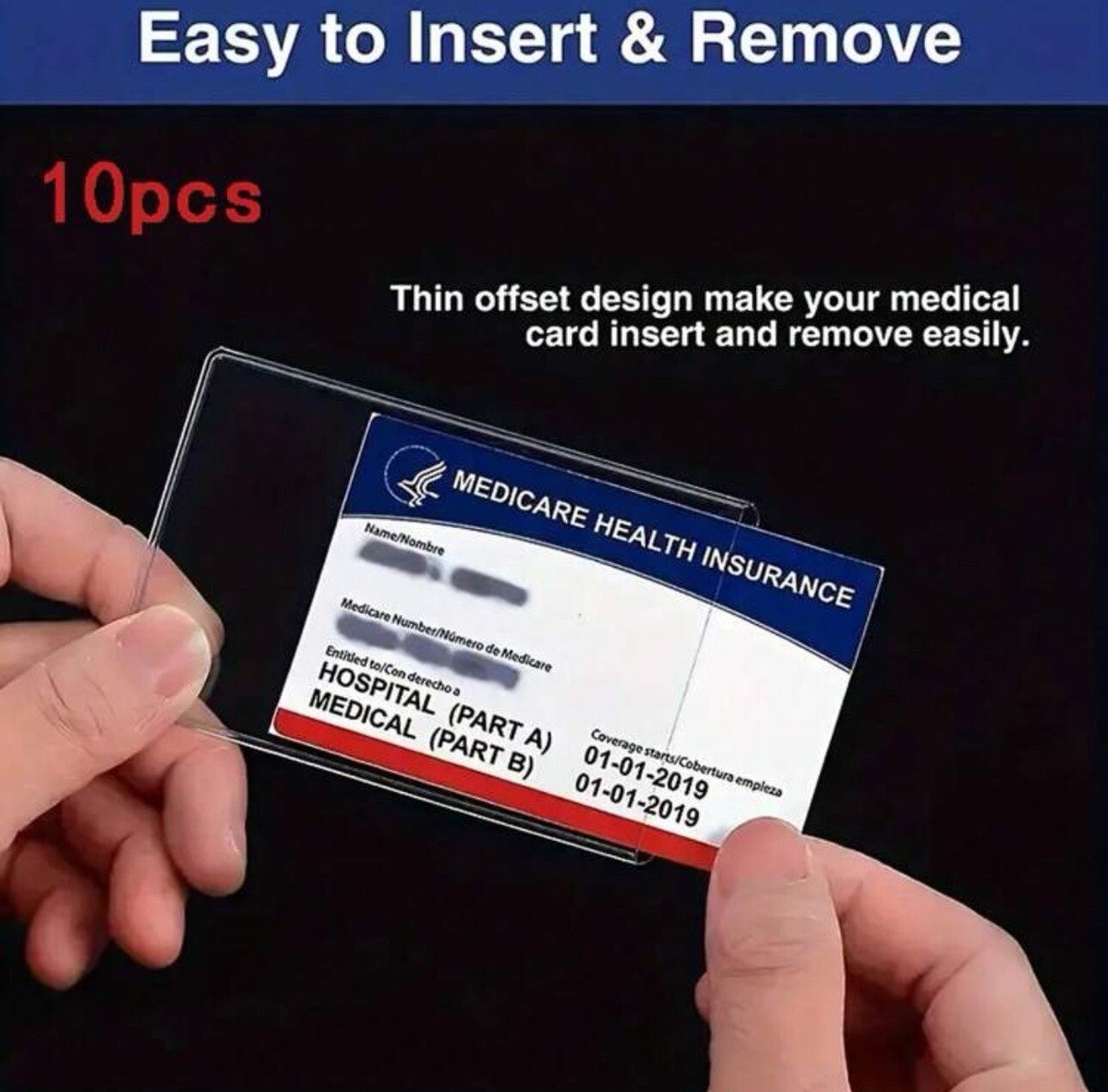 BRAND NEW!! 10pcs Water Resistant Medicare Card Protector Sleeve. BRAND NEW!! 10pcs Water Resistant Medicare Card Protector Sleeve.