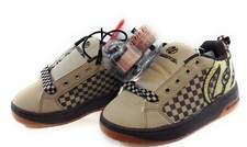 Boys Kids Youth Heelys Grid 7271 Tan Brown Gum Skate Roller Sneakers Shoes
