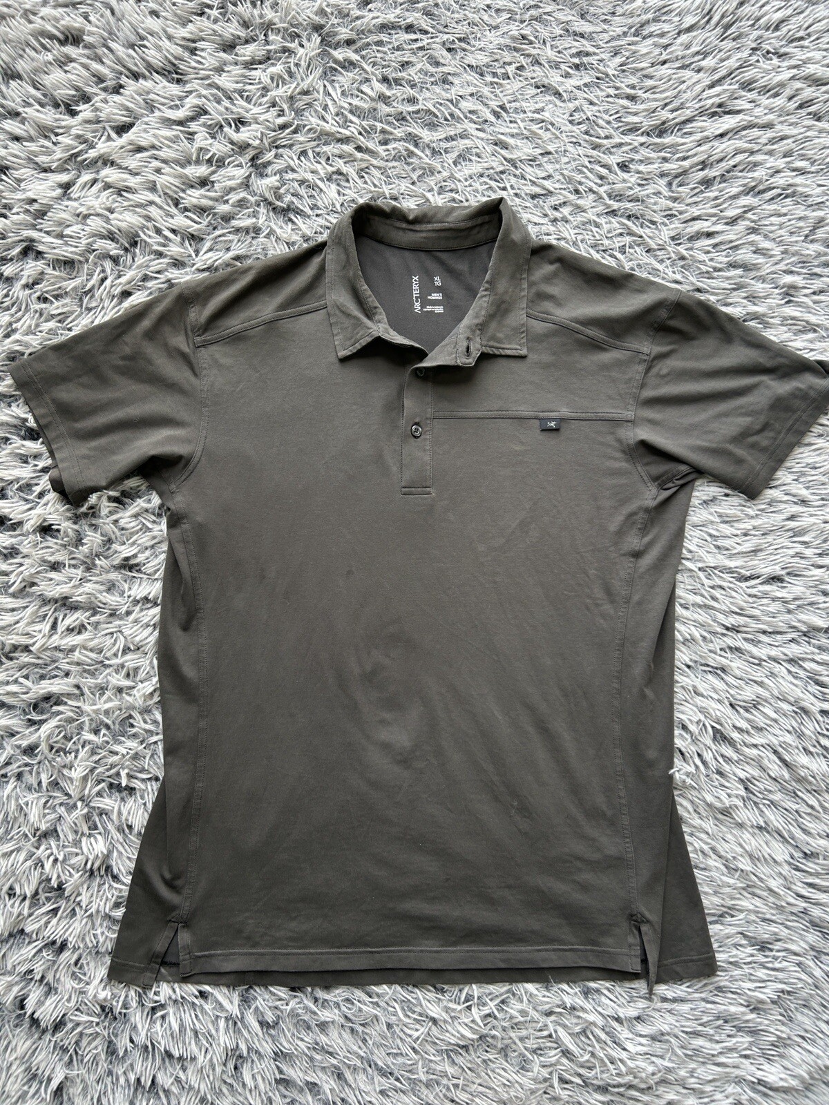 ARC'TERYX Polo Arcteryx Uomo XL Grigio Captive Golf Performance Elasticizzata Outdoor