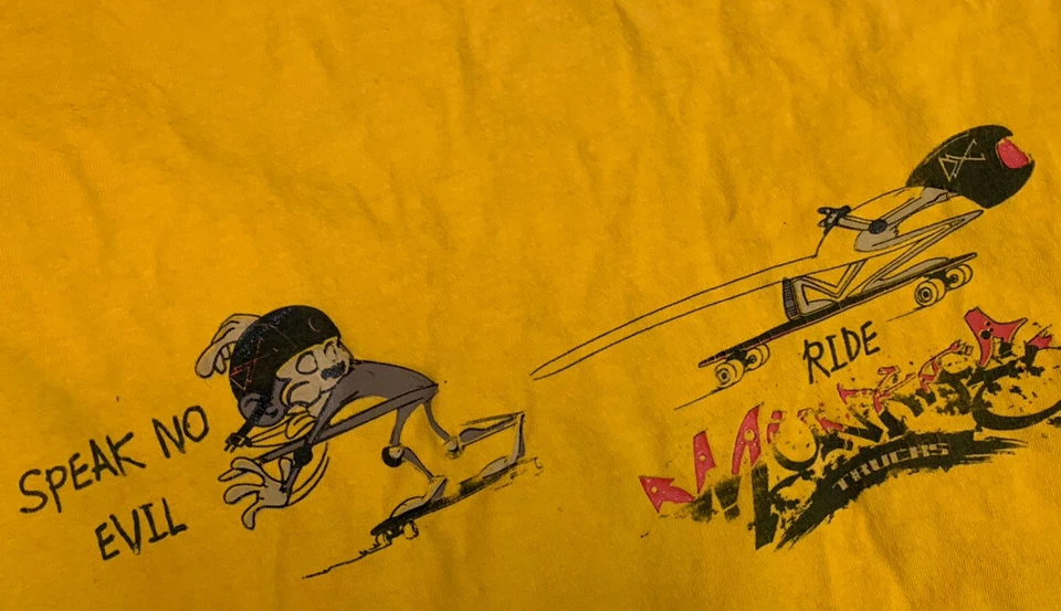 Винтажная футболка 90-х Monkey Skate Trucks для скаэбординга размер большой - Изображение 2 из 4