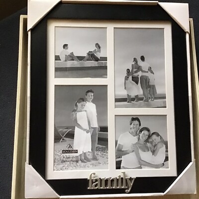 Malden Family 4x6 Black Wood 4 Photo  Black Silver  Family 