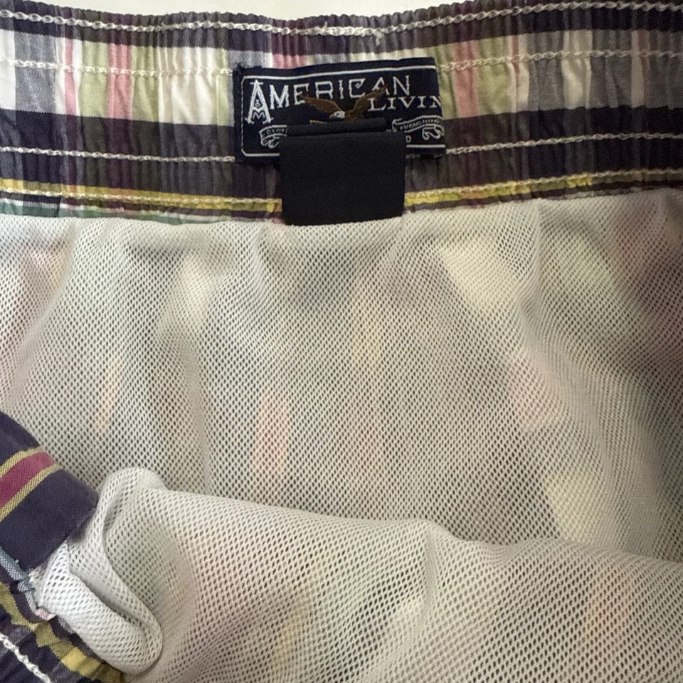 Bañador American Living Ralph Lauren a Cuadros Tabla de Surf Pantalones Cortos Forrados Medianos Foto 3 de 4