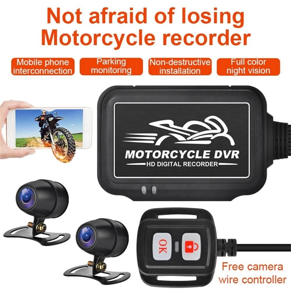 1080P Motorcycle Dash Camera Dual Lens GPS WiFi Waterproof Night Vision Recorder - Image 2 of 4
