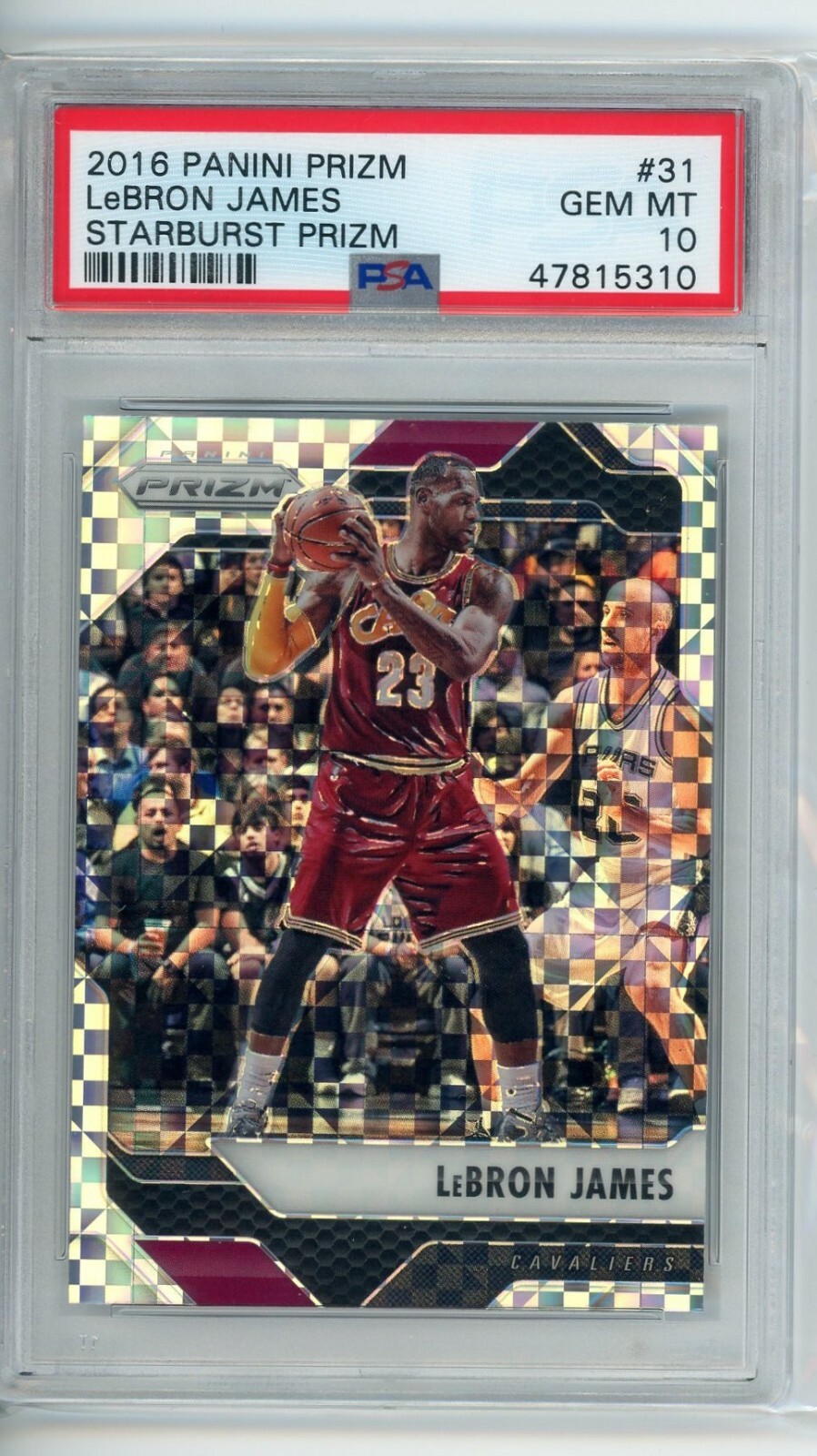 2016 Panini Prizm #31 Lebron James Starburst Prizm PSA 10
