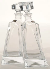New Bohemia Crystal Lovers Decanters Carafe, Set of 2 Czech Republic Crystalite