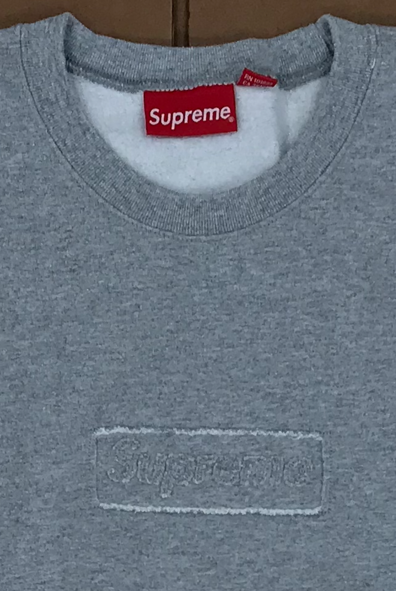 SS20 SUPREME CUTOUT BOX LOGO CREWNECK SWEATSHIRT HEATHER SS20 SUPREME CUTOUT BOX LOGO CREWNECK SWEATSHIRT HEATHER