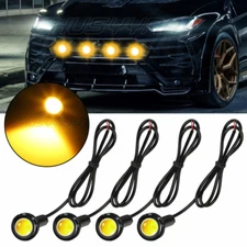 4X Raptor Style Smoked Lens Amber LED Front Grille Running Lights For Ford F150