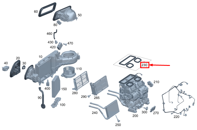 Kit de joints de distributeur d'air MERCEDES-BENZ C W206 A2068300202