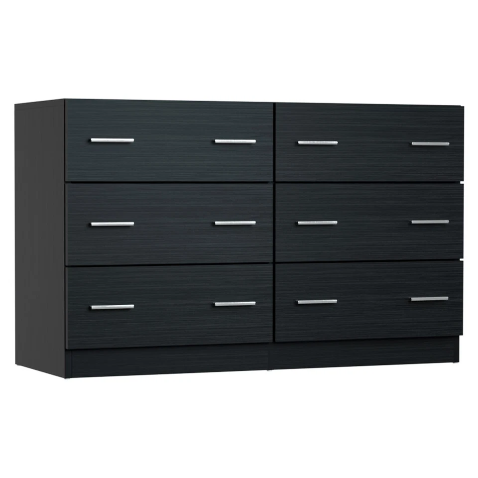 Artiss 6 Chest of Drawers Cabinet Dresser Table Tallboy Lowboy Storage Black - image 3 of 4