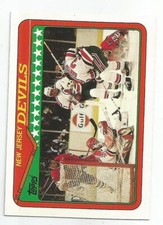 NEW JERSEY DEVILS 1990-91 TOPPS TEAM CARD NM-MT+ CONDITION CHRIS TERRERI