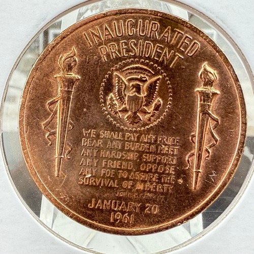 1961 John F Kennedy Inaugurato Presidente Medaglia Bronzo M.T.#0196 34mm SP1893 - Foto 2 di 2