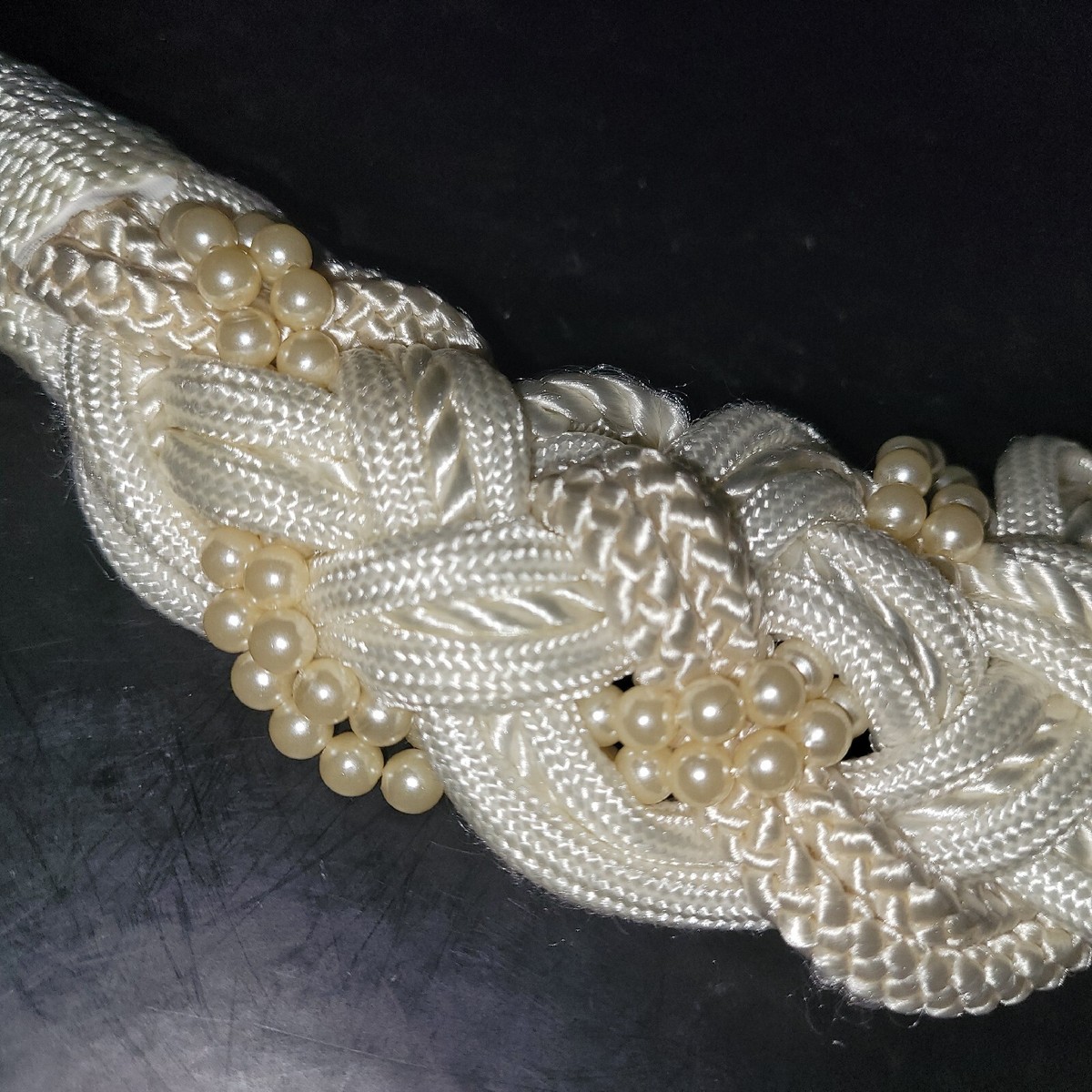 Size XS?/S/M Vintage Womens Belt Braided Rope 80s Maximalism Beaded Vintage Rainbow Braided Cord & Vinyl Women main image 3