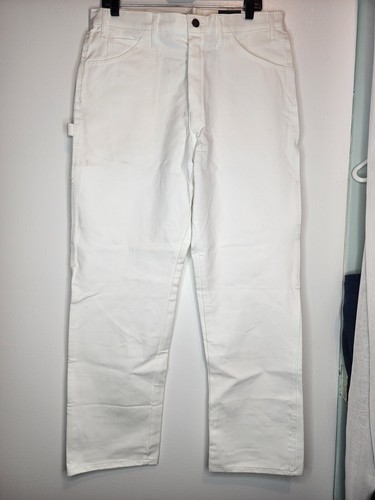Dickies 34x32 Multiple Tools Pockets & Loops Paint Pant White - Picture 2 of 8