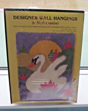 Vintage Swan latch hook rug kit Designs by Nicole 1985 original box sealed