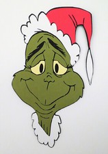 Christmas Grinch Face Paper Die Cut Scrapbook Embellishement