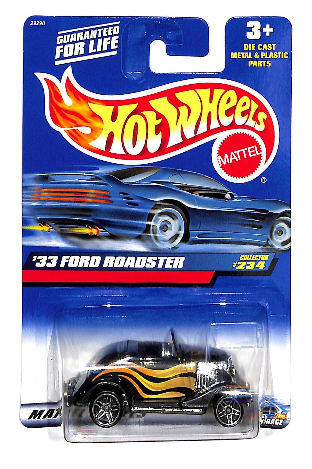 2000 Hot Wheels Collector No #234 '33 FORD ROADSTER Black w/Chrome Pr5 Sp Wheels