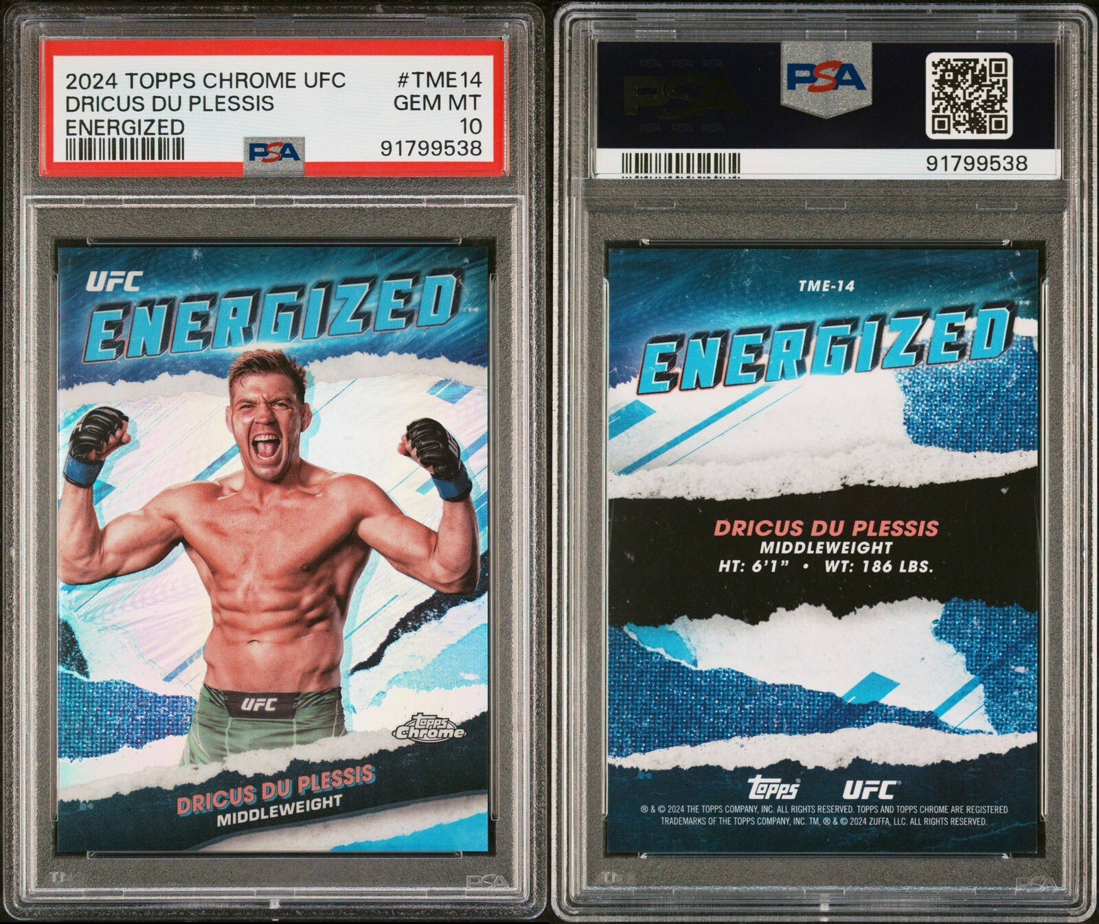 2024 Topps Chrome UFC Energized Dricus Du Plessis #TME14 PSA 10