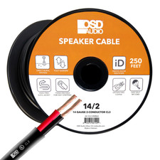 14/2 Speaker Wire 250Ft Outdoor Rated CL2/CL3 Direct Burial Oxygen Free, Black