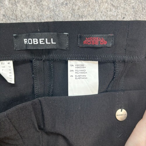 Robell Trousers Womens Size UK 14 Black Marie 09 Stretch Ankle Slim Fit BNWT - Picture 12 of 14