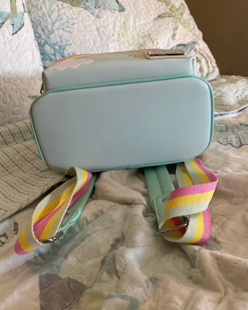 Loungefly Hello Kitty Pusheen Light Teal Moveable Pieces Mini Backpack ?Loungefly Hello Kitty x Pusheen Rainbow Mini Backpack  main image 3