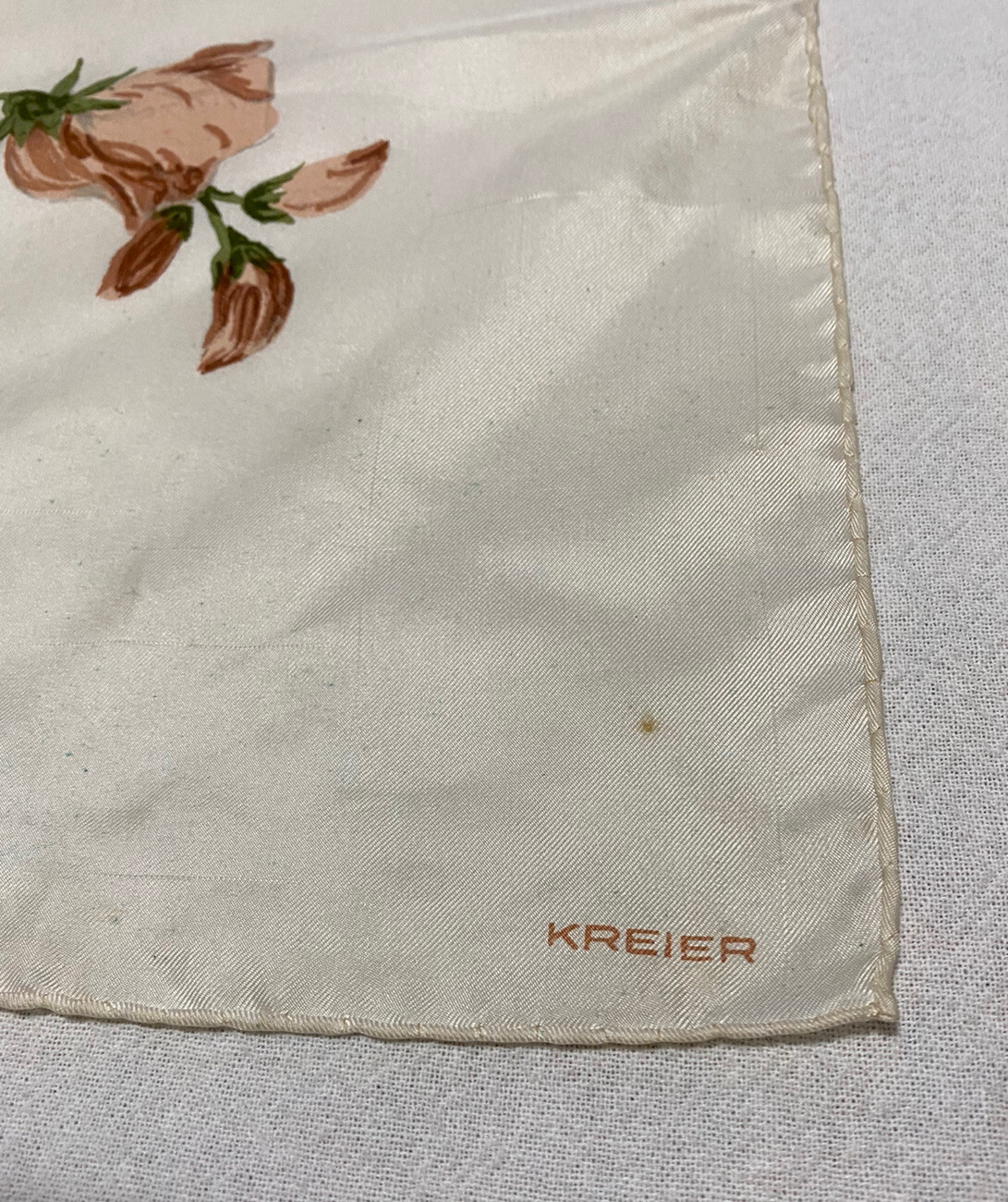 1950s Vintage KREIER scarf 100 Silk Swiss Made Switz… Gem