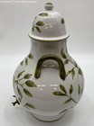 White Ceramic Water Jug with Spout/Leaf and Butterfly Pattern — photo 2