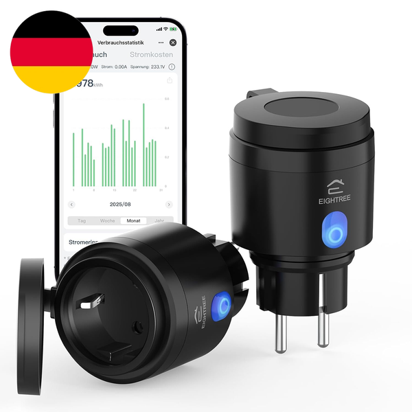 Eightree Wlan Steckdose Outdoor, Zeitschaltuhr Aussenbereich Mit Strommessung IP-image