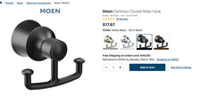 Moen Bathroom or Bedroom Robe Hook Black Matte Finish