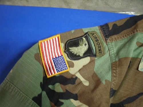 BDU HEMD/MANTEL ARMY COMBAT HOT WEATHER SIZE MEDIUM REGULAR FLAG 101 ST A/B DIV - Bild 4 von 13