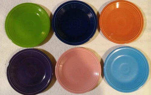 Lot of  Fiestaware 7 1/4" Bread  Plates Mixed Colors Homer Laughlin