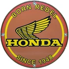 VINTAGE HONDA PORCELAIN SIGN GAS OIL GARAGE REPAIR MOTORCYCLE AUTO LAWN PLANE