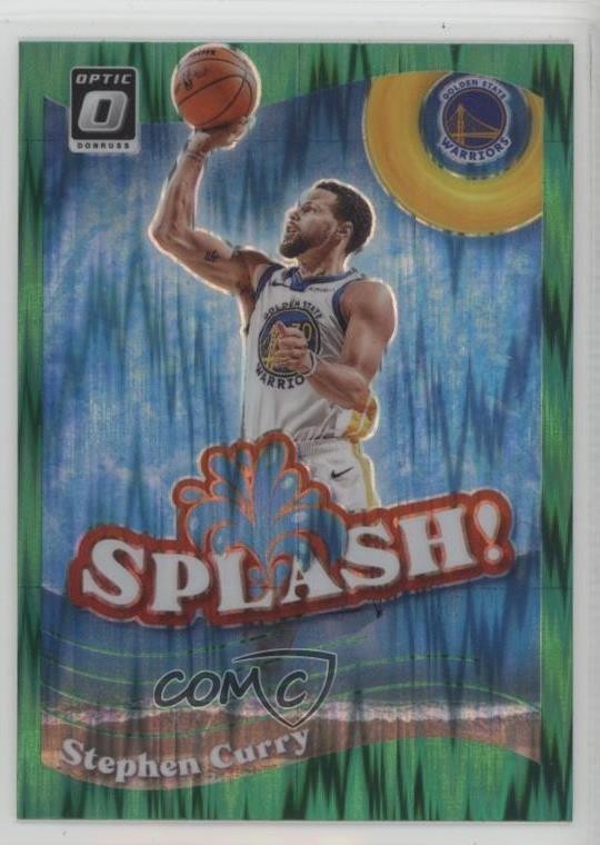 2023-24 Panini Donruss Optic Splash! Green Shock Prizm Stephen Curry #8 1rm3