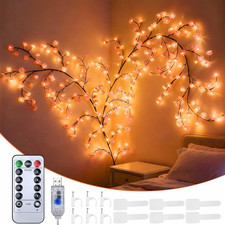 Cherry Blossom Tree Branch Lights for Wall - 7.55FT 144 LED Pink Cherry Bloss...