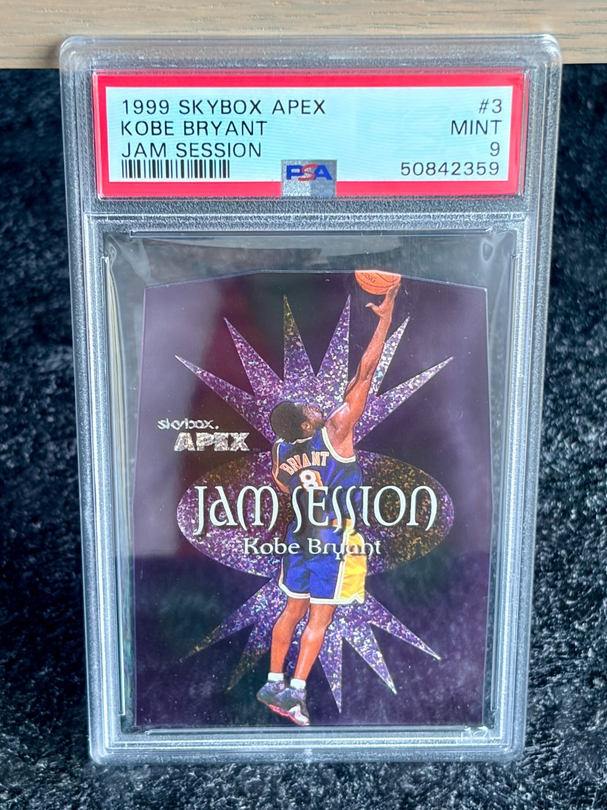 Kobe Bryant #3 Basketball Cards 1999 SkyBox Apex Jam Session trading card — raw and PSA graded price guide