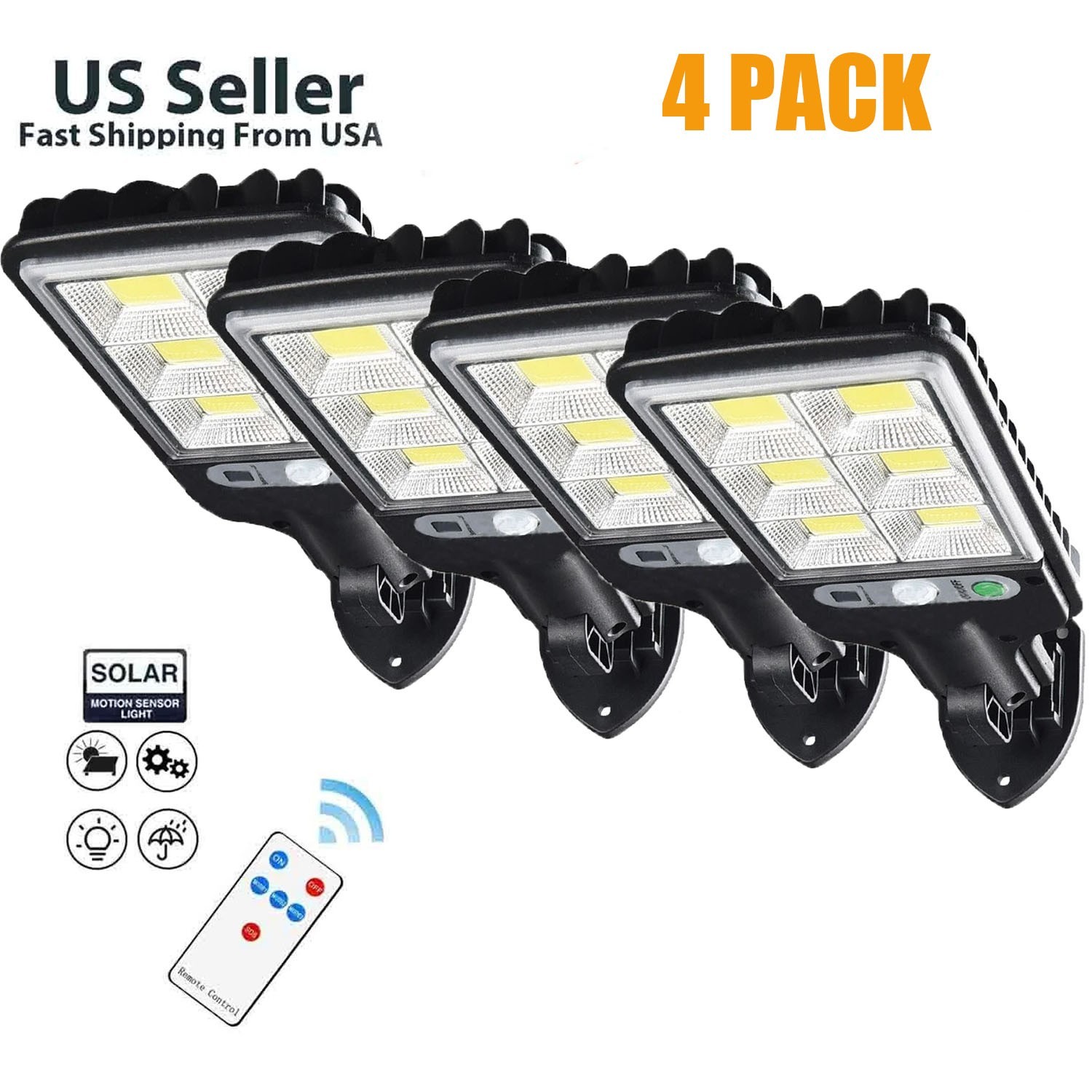 4PCS Outdoor Solar Wall Light LED Motion Sensor Bright Flood Street Lamp 3 Modes