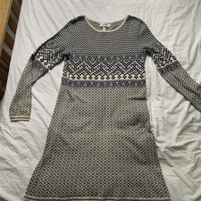 Fair isle  Jumper Dress Indi & Cold Navy Blue cotton Long Sleeve NWOT rrp £139