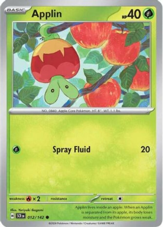 Pokemon - Applin - 012/142 - Common - Scarlet & Violet - Stellar Crown - NM