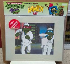 Vintage Teenage Mutant Ninja Turtles ANIMATION CEL ART PRINT NEW 1980's With COA
