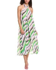 Ganni Light Chiffon Halter Maxi Dress Women's